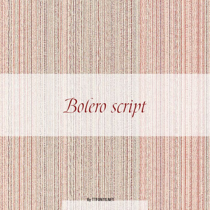 Bolero script example